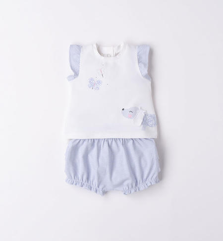 iDO short butterfly outfit for baby girl from 1 to 24 months BIANCO-CARTAZUCCHERO-6V37