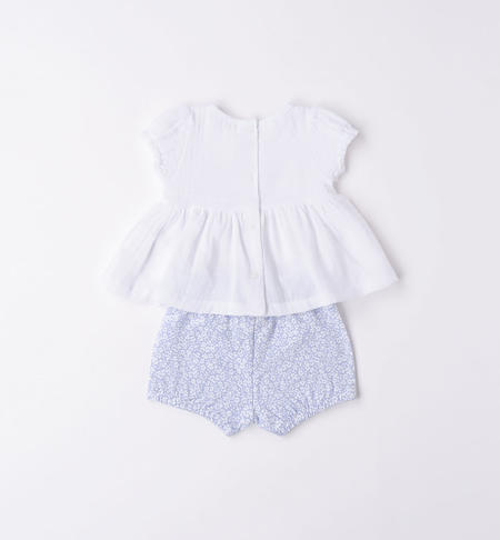 iDO short butterfly outfit from 1 to 24 months BIANCO-0113