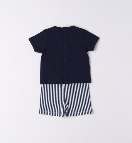 iDO short baby boy outfit with cute animals from 1 to 24 months NAVY-3854