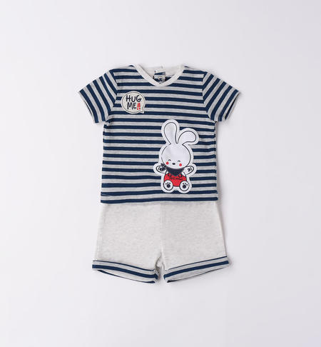 Completo corto neonato coniglietto da 1 a 24 mesi iDO GRIGIO MELANGE-8948