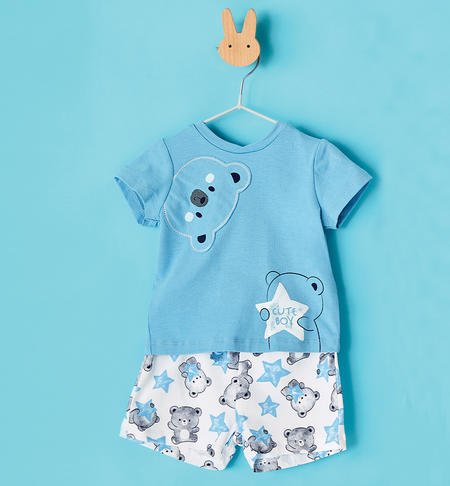 Completo corto neonato orsetti da 1 a 24 mesi iDO AZZURRO-3712