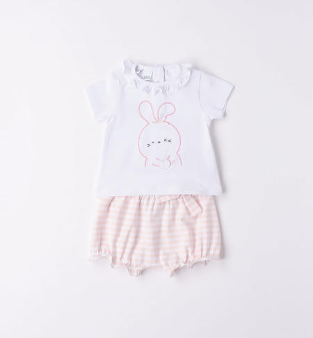 iDO short set for baby girl from 1 to 24 months BIANCO-0113