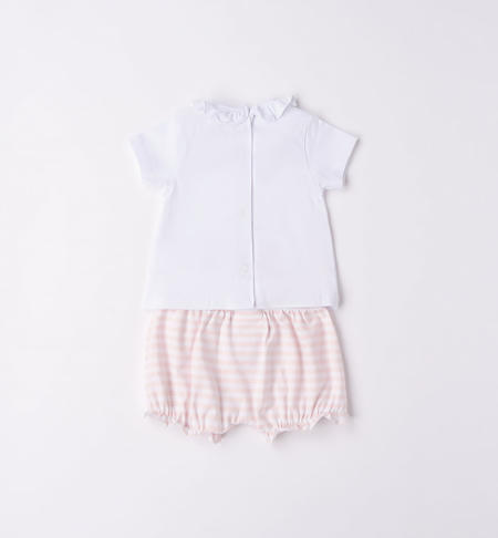 iDO short set for baby girl from 1 to 24 months BIANCO-0113