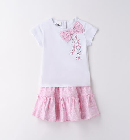 Completo da bambina ROSA-BIANCO-6BLB