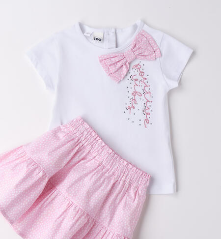 Completo da bambina ROSA-BIANCO-6BLB