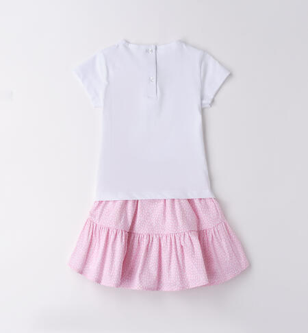 Completo da bambina ROSA-BIANCO-6BLB