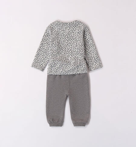iDO polka dot outfit for girls from 1 to 24 months GRIGIO MELANGE-8993