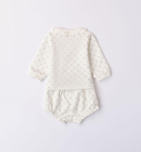 iDO cream and grey two-piece outfit for baby girl from 1 to 24 months PANNA-GRIGIO-6WL9