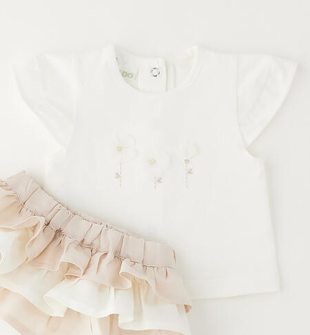 Completo due pezzi neonata PANNA-0112