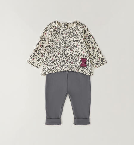 Two-piece baby girl outfit GREY