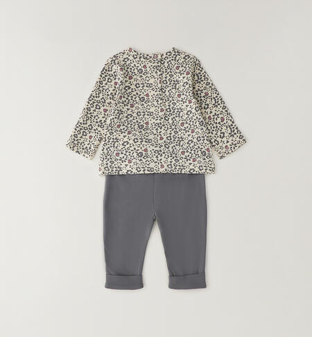 Two-piece baby girl outfit SABBIA-GRIGIO-6CET