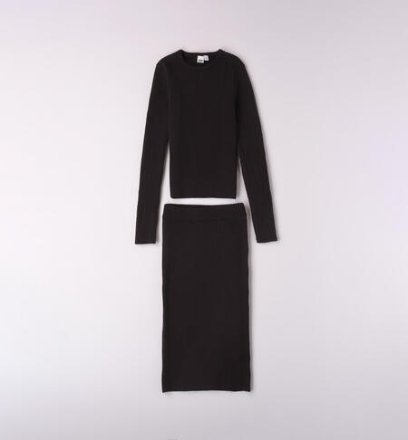iDO two-piece knitted set for girls from 8 to 16 years NERO-0658