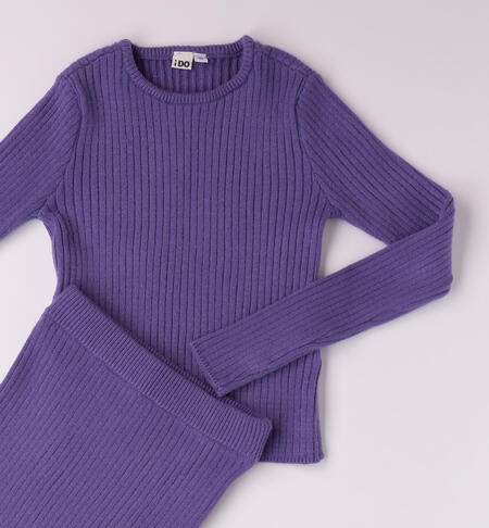 Completo due pezzi per ragazza in tricot da 8 a 16 anni iDO VIOLA-3434