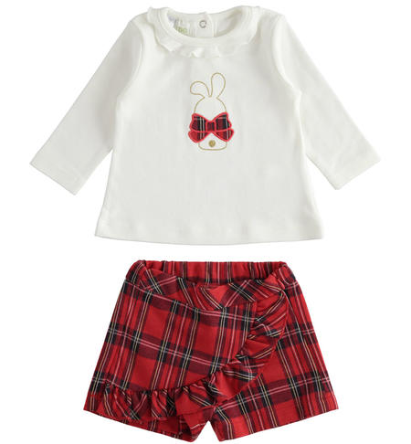 Elegant baby girl set from 1 to 24 months iDO ROSSO-2253