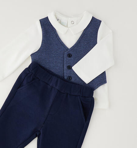 Completo elegante neonato NAVY-3885