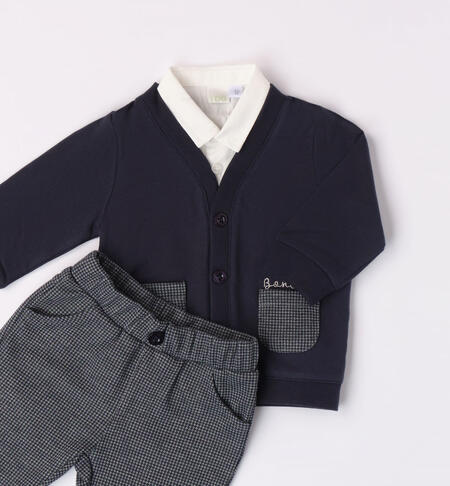 iDO elegant outfit for boys from 1 to 24 months NAVY-3885