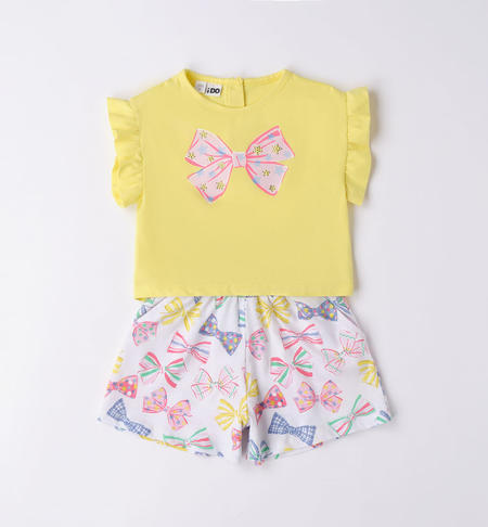 Completo estivo bambina con fiocchi GIALLO