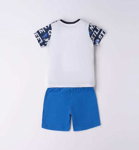 Completo estivo bambino stampa scritte da 9 mesi a 8 anni iDO BLU-BLUETTE-8106