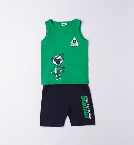 Completo estivo bambino varie stampe da 9 mesi a 8 anni iDO VERDE-5154
