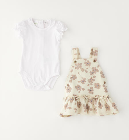 Summer outfit for newborn girls BEIGE