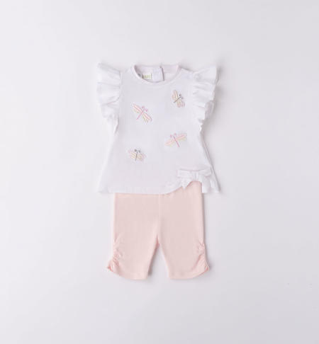 iDO butterfly summer outfit for baby girl from 1 to 24 months BIANCO-0113