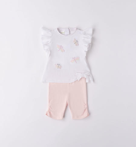 Completo estivo neonata farfalle BIANCO