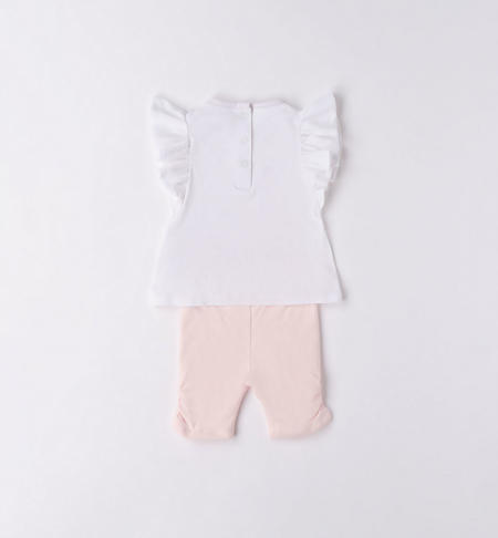 iDO butterfly summer outfit for baby girl from 1 to 24 months BIANCO-0113
