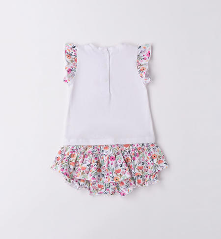 Completo estivo neonata orsacchiotto da 1 a 24 mesi iDO BIANCO-FUCSIA-6V56