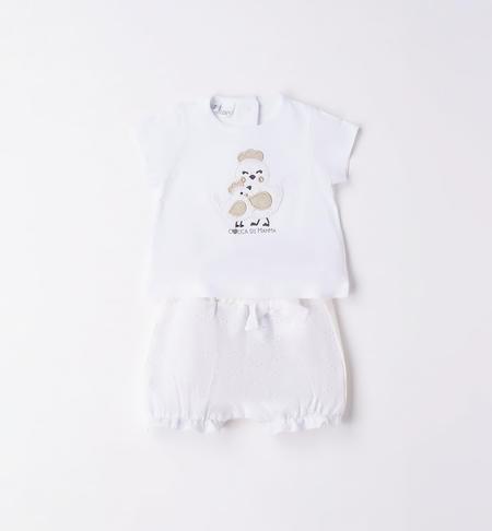 Completo estivo neonata pulcini BIANCO