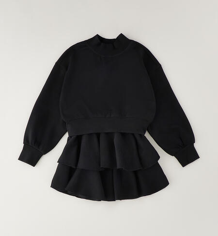 Girl's skirt and sweatshirt set BLACK