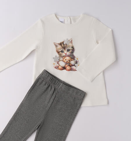 Completo leggings e maglia bambina PANNA-0112