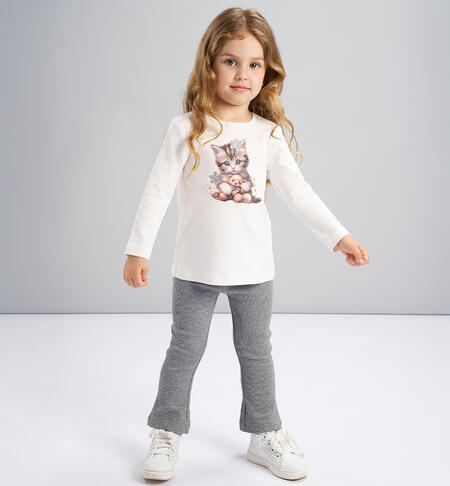 Completo leggings e maglia bambina PANNA
