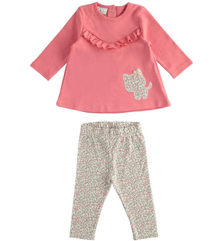 Girl's leggings and sweater set from 1 to 24 months iDO LATTE-ROSA-6UB3
