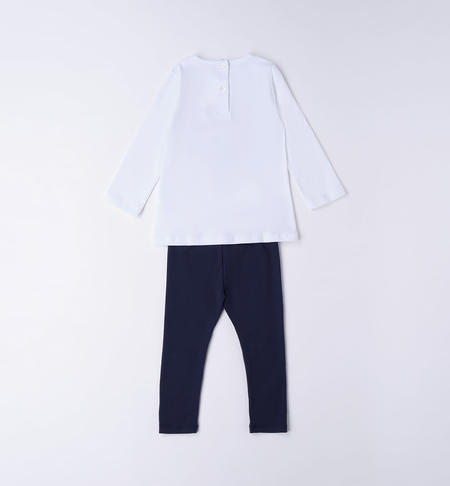 Completo lungo bambina da 9 mesi a 8 anni iDO BIANCO-BLU-8216