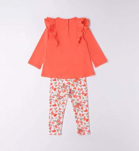 Completo lungo bambina farfalle da 9 mesi a 8 anni iDO HOT CORAL-2137