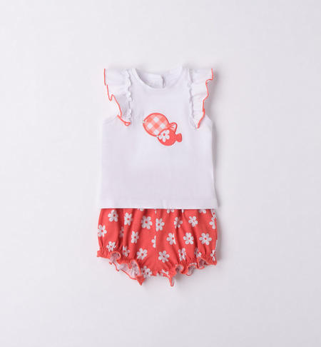 Completo mare neonata 100% cotone da 1 a 24 mesi iDO BIANCO-0113