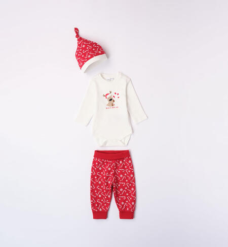 iDO Christmas outfit for babies from 1 to 24 months ROSSO-BIANCO-6WN9