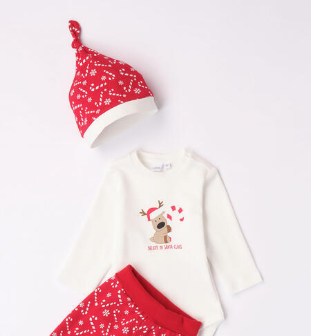 iDO Christmas outfit for babies from 1 to 24 months ROSSO-BIANCO-6WN9