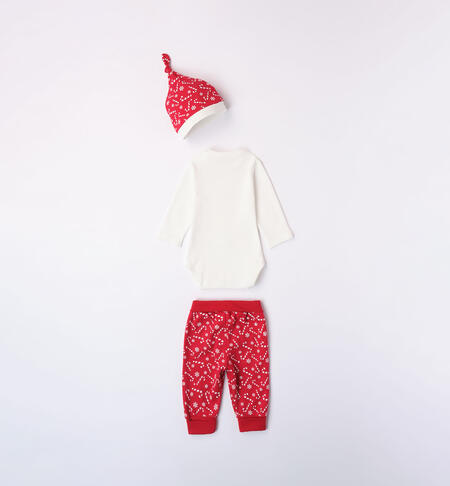 iDO Christmas outfit for babies from 1 to 24 months ROSSO-BIANCO-6WN9