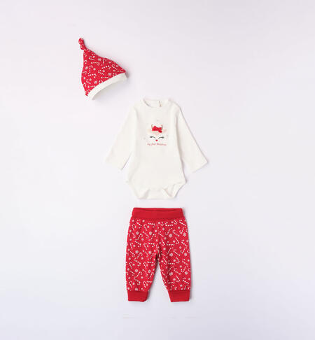 iDO Christmas set for girls from 1 to 24 months ROSSO-BIANCO-6WN9