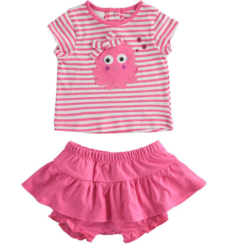 100% cotton baby girl set with octopus from 1 to 24 months iDO ROSA-2427