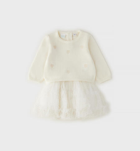 Baby girl's outfit with skirt CREAM