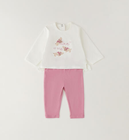 Completo neonata due pezzi PANNA