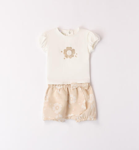Two-piece baby girl outfit BEIGE