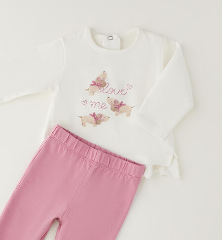 Completo neonata due pezzi PANNA-0112