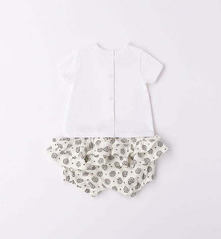 iDO summer outfit with little flowers from 1 to 24 months PANNA-BLU-6V07