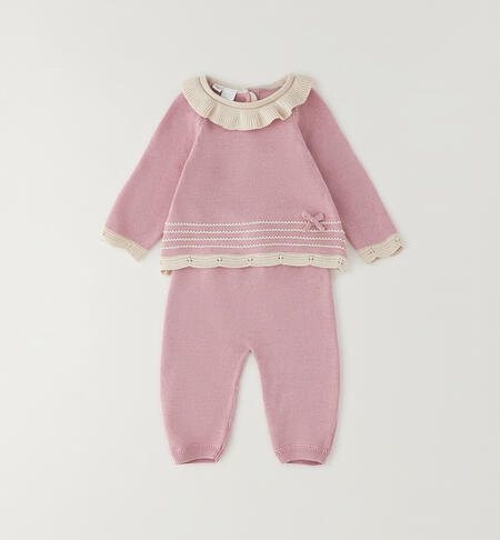 Completo neonata in cotone ROSA