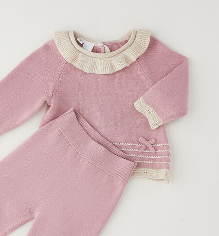 Completo neonata in cotone ROSA-3031
