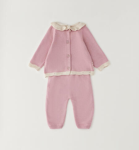 Completo neonata in cotone ROSA-3031