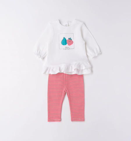 Completo neonata t-shirt e leggings ROSSO